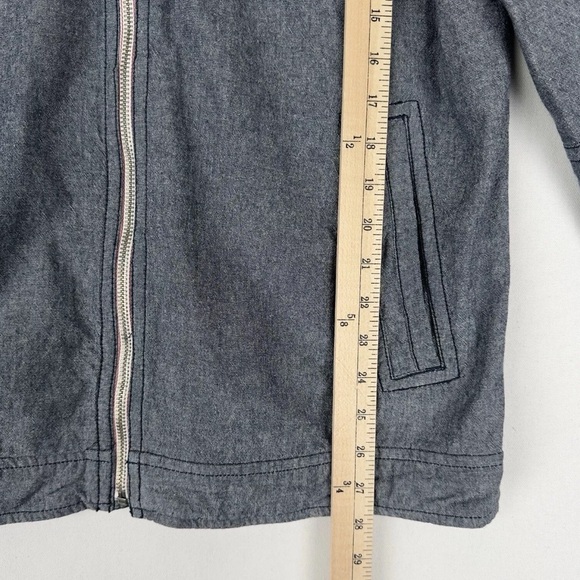 Fossil Jacket Mens Large Blue Chambray Full Zip Lightweight Classic Neutral NEW‎ - Picture 16 of 16